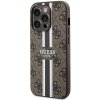 Guess GUHMP15LP4RPSW iPhone 15 Pro 6.1 brązowy/brown hardcase 4G Printed Stripes MagSafe